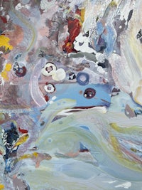 an abstract painting with a lot of colors