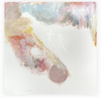 a painting of a woman with a ball in the air